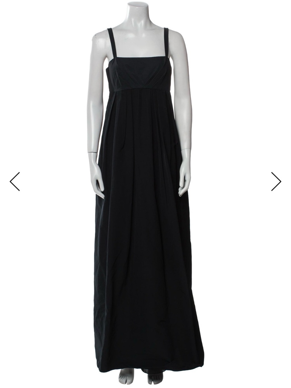 Vera Wang Black Maxi Dress with Square Neck and Thin Straps